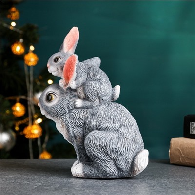 Садовая фигура из полистоуна «Зайчата», 20×13×22.5 см