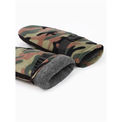 Варежки флисовые зимние мужские, размер 25 см, хаки