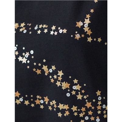 Нарядная футболка с блестящим принтом