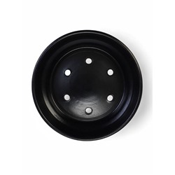 Горшок - бонсайница «Огма» для кактусов и суккулентов, 3 л, d=26 см, h=8 см, керамика, с поддоном, чёрный