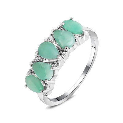 Кольцо, изумруд берилл, Пандора