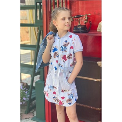 Платье 5086 детское (Собаки)