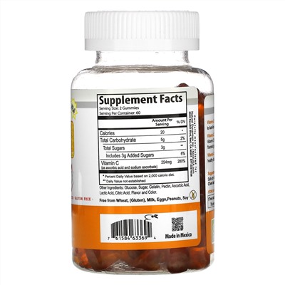 Natural Dynamix (NDX), Vitamin-C DX, Natural Flavors, 254 mg, 60 Gummies