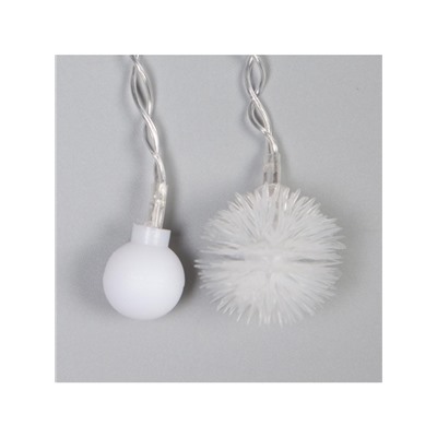 Гирлянда «Бахрома» 1.8×0.5 м с насадками «Шарики и ёжики», IP20, прозрачная нить, 48 LED, свечение мульти (RG/RB), мигание, 220 В