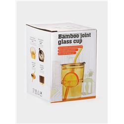 Стакан «Сота», 350 мл, 8.9×15.5 см, с крышкой и трубочкой, стекло, прозрачный