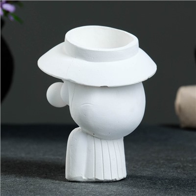 Фигурное кашпо для цветов «Девочка со жвачкой», 50 мл, 11×9×9 см, гипс, белое