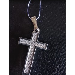 Крест из серебра родированный - 5 см 925 пробы 3-290р