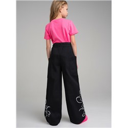 Брюки текстильные джинсовые для девочек