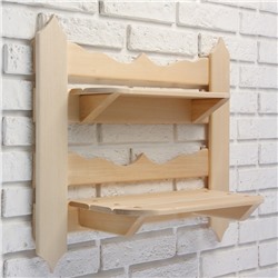 Полка для бани и сауны «Резная», 54×48×14 см, настенная, деревянная, 2 секции, «Добропаровъ»