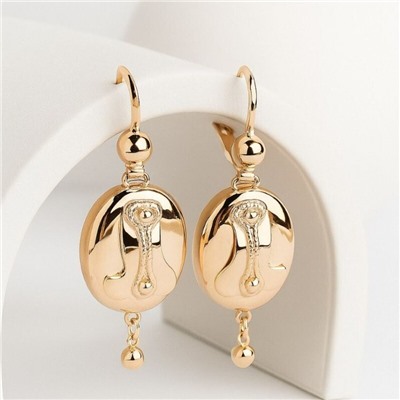 Серьги самовары ювелирная бижутерия коллекция "Дубай" покрытие позолота, арт.215.528