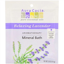 Aura Cacia, Aromatherapy Mineral Bath, расслабляющая лаванда, 70,9 г (2,5 унций)