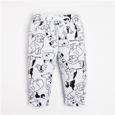 Ползунки-штанишки Крошка Я «Dogs», рост 62-68 см, цвет белый