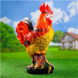 Садовая фигура из гипса «Петух» красный, 43×18×55 см