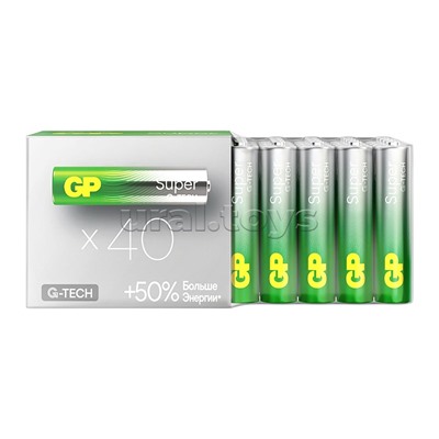 Батарейки алкалиновые GP Super GP24AA21-2CRSWC40 G-TECH LR03 SR10, упак 40 шт