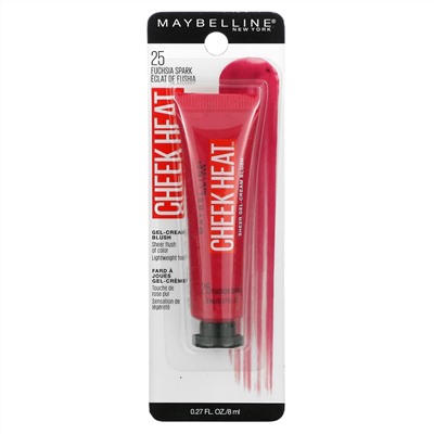 Maybelline, Cheek Heat, Gel-Cream Blush, Fuchsia Spark, 0.27 fl oz (8 ml)