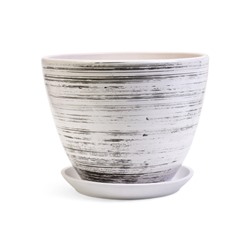 Горшок для цветов «День », 8 л, d=30 см, h=23 см, с поддоном, керамика, белый