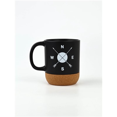 Кружка керамическая с пробковым дном «Стороны света», 400 мл