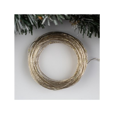 Гирлянда «Нить» 20 м роса, IP20, серебристая нить, 200 LED, свечение белое, 12 В