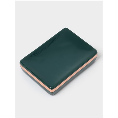 Набор аксессуаров для ванной комнаты Доляна «Богемия», 3 предмета, мыльница, дозатор, стакан, тёмно-зелёный