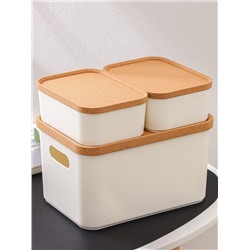 Набор органайзеров для хранения Korely, 3 предмета: 2.4 л / 0.76 л / 0.76 л, цвет слоновая кость