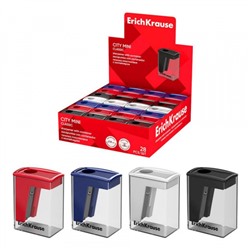 Точилка пластиковая с контейнером "Сити Мини Классика" ассорти 60018 ErichKrause