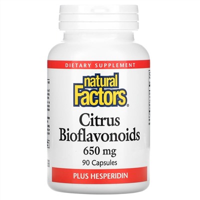 Natural Factors, цитрусовые биофлавоноиды с гесперидином, 650 мг, 90 капсул