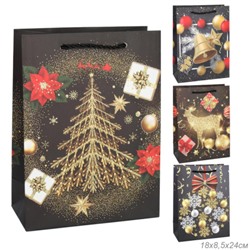 Пакет подарочный 18х24х8.5 / 362-47-S /уп 12/720/ микс Новый год