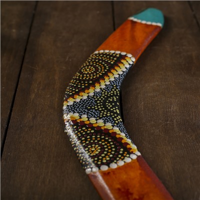 Сувенир Бумеранг, чёрный с узором, 41×13×1 см, МИКС