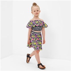 Комплект для девочки, цвет чёрный/белый, рост 104 см