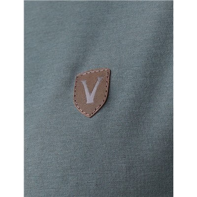 Тонкий лонгслив с круглым воротом на пуговицах из премиального хлопка с эластаном