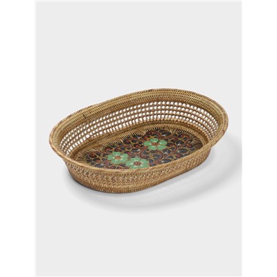 Корзинка плетёная из ротанга «Цветы 2», 34×26×7 см, МИКС