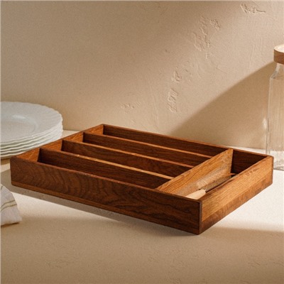 Лоток для столовых приборов SL Home, 34×25×5 см, дуб