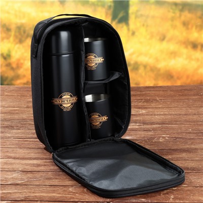 Подарочный набор туристический «Настоящий мужчина»: термос 500 мл, кружка 2 шт.