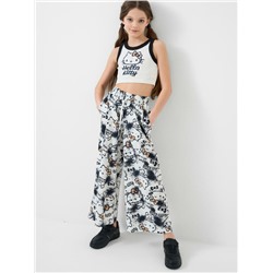 Комплект трикотажный для девочек: топ, брюки