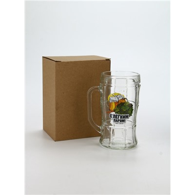 Кружка пивная стеклянная «С легким паром», 500 мл, 18+