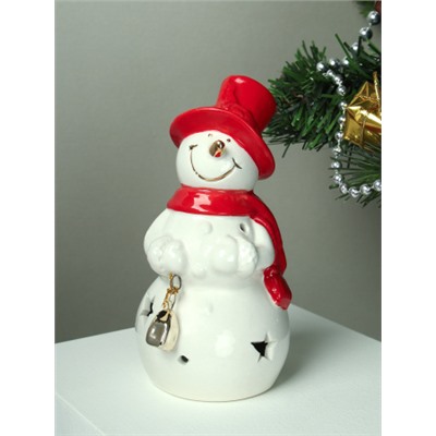 Фигурка Снеговик новогодний 13 см / FP23604 /уп 64/LED