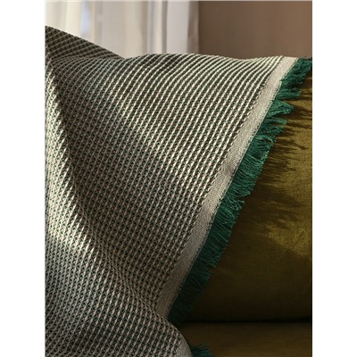 Плед с бахромой SL Home Waffle, 130×180 см, зелёный