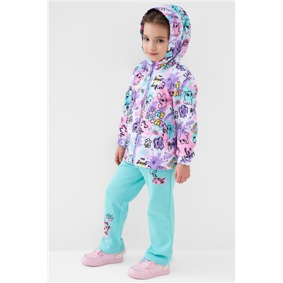 Куртка текстильная с полиуретановым покрытием для девочек (ветровка) PLAYTODAY, 1240298