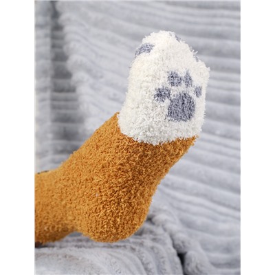 Носки женские флисовые р. 35-40 Лапки новогодний № 1 / MNZ-19/1 /