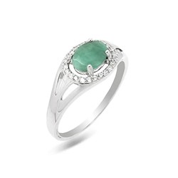 Кольцо из серебра изумруд, SL-RIC7