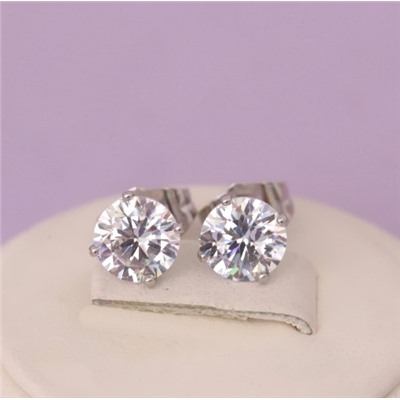 Серьги-гвоздики родий  H01-3589