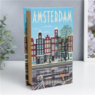 Шкатулка книга-сейф «Прогулка по Амстердаму», дерево, искусственная кожа, 21×13×5 см