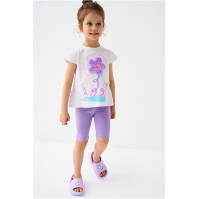 Комплект трикотажный для девочек: джемпер (футболка), брюки (легинсы укороченные) PLAYTODAY, 1240038