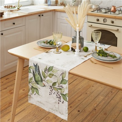 Дорожка на стол «Этель. Готовь с душой», 40×149 см, 100% хлопок, саржа 190 г/м²