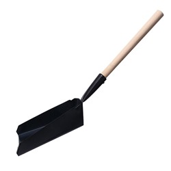 Совок хозяйственный, 17×17×6 см, металл, деревянный черенок 35 см, МИКС