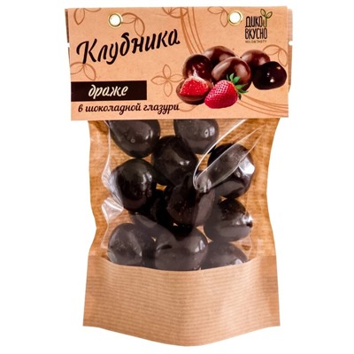 Клубника в шоколадной глазури / 150 г / дой-пак / ТМ Дико Вкусно