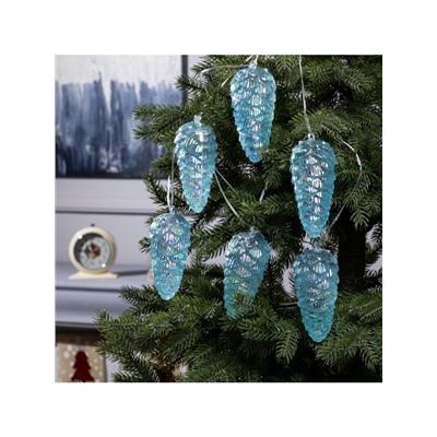 Гирлянда «Нить-грозди» 230 см, нить прозрачная, «Шишки», 30 LED, 4.5 В, батарейки ААх3 (нет в комплекте), свечение тёплое белое