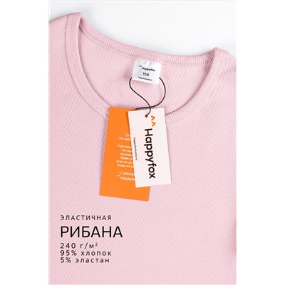 Футболка для девочки в рубчик из рибаны Happyfox