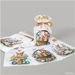 Мешочек подарочный набор 50 штук 15х23 см Кролик / YI1523-15 /уп 30/100/Пасха
