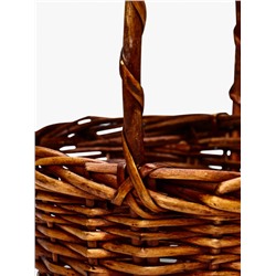 Корзина плетёная для хранения, 27×21×11 см, ручка h=17 см, лоза, коричневая